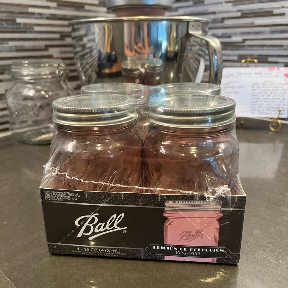 Limited Edition Collectors Ball Mason Jar 16oz Rose (Pack of 4)